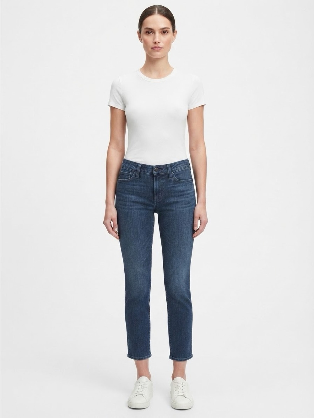 Banana Republic Slit Hem Low Rise Medium Washed Ankle/Crop Jeans 0
